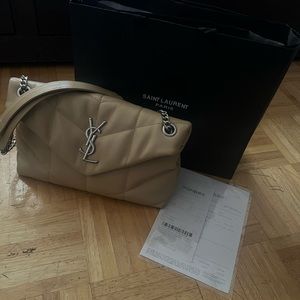 AUTHENTIC YSL PUFFER SMALL CHAIN BAG PURSE